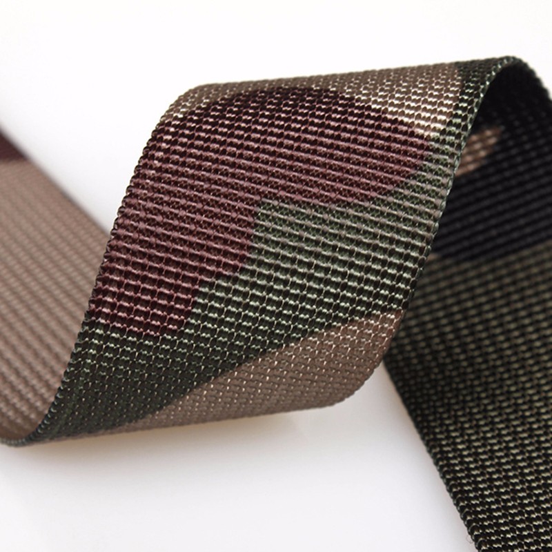 TPU Coated 35nn and 38mm Camouflage Fabric Industrial Elastic Nylon Webbing with Rubber