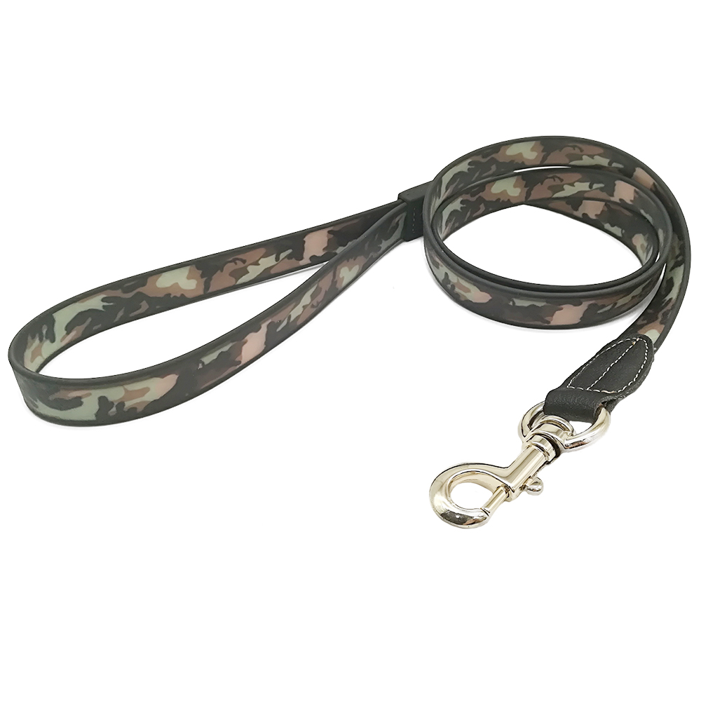 Unique Specialized Private Label Pet Collar Green Camouflage Dog Leash and Dog Collar for large and medium dogs