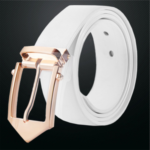 Quality Custom Logo White Leather Mens Golf Belts for Men