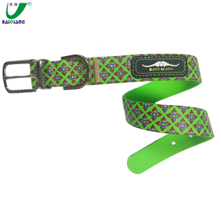 Green Free Sample Thick Wide Adjustable Smart TPU Camo Strips Nylon Dog Collar Parts